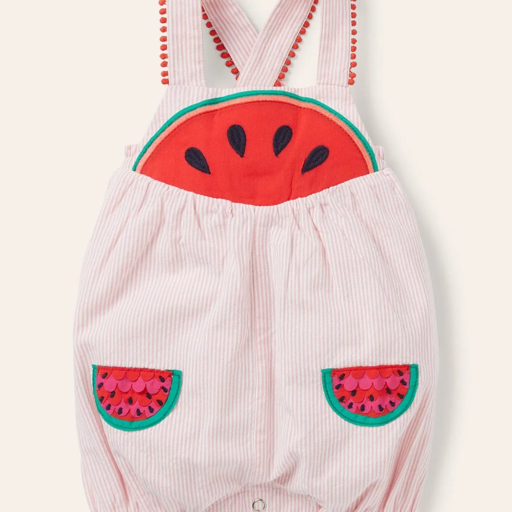 NWT Mini Boden Fun Ticking Watermelons Romper - Picture 2 of 4